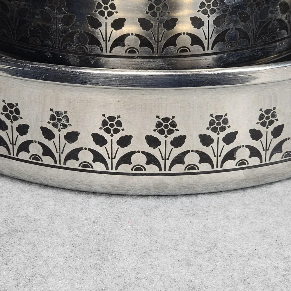 Vintage Regal 18-8 3Ply Floral Design Stainless Steel Cookware Set 5 USA